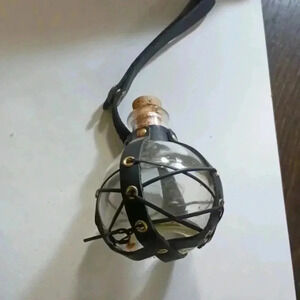 Alcohol glass black belt n glass..antique..a must for collectors..